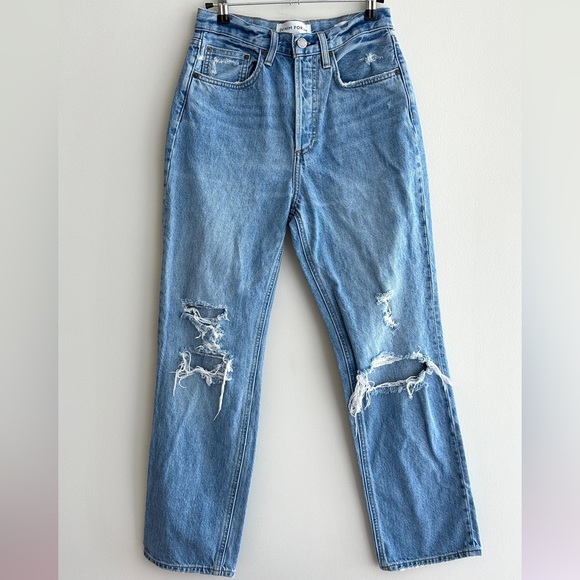 Denim Forum The Joni High Rise Loose 29L Jeans, Size 25, Medium Wash Denim - Picture 1 of 16